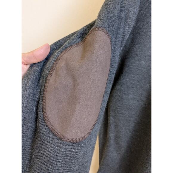 Cremieux Men's Sweater Quarter Zip Gray Brown Elbow Patches High Collar Size L - Picture 6 of 10